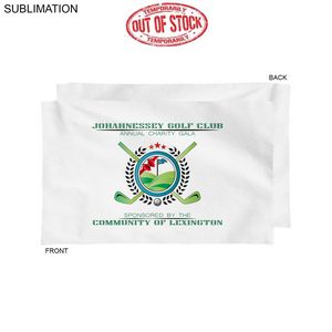 [SU628-18] Plush, Soft White Velour Terry Cotton Blend Sport, Sweat Towel, Sublimated Full Color Logo (12"x12")