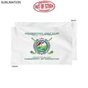 Plush, Soft White Velour Terry Cotton Blend Sport, Sweat Towel, Sublimated Full Color Logo (12"x12")
