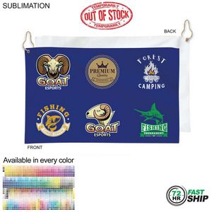 [SU628-22] 72 Hr Fast Ship - Colored Velour Terry Cotton Blend Golf Towel, (12"x18")