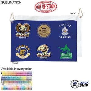 [SU628-23] 48Hr Quick Ship - Colored Velour Terry Cotton Blend Golf Towel, Finished Size (12"x18")