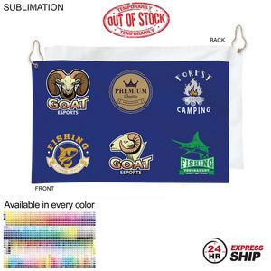 [SU628-24] 24 Hr Express Ship - Colored Velour Terry Cotton Blend Golf Towel, Finished Size (12"x18")