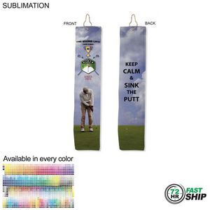 [SU629-11] 72 Hr Fast Ship - Plush Velour Terry Cotton blend Golf Towel, Trifold (6"x25")