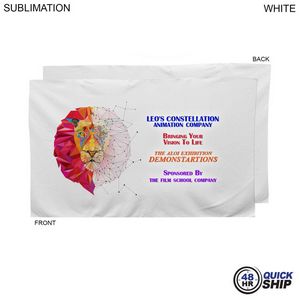 48Hr Quick Ship - Plush and Soft White Velour Terry Cotton Blend Hand, Sports Towel (15"x25")