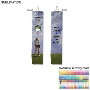 Plush Velour Terry Cotton blend Golf Towel, Trifold Grommet and Hook, Sublimated (6"x25")