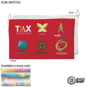 48Hr Quick Ship - Colored Velour Terry Cotton Blend Golf Towel, Finished Size (15"x25")