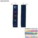 Colored Velour Terry Cotton Blend Golf Towel, Trifold Grommet Hook, Sublimated (6"x25")
