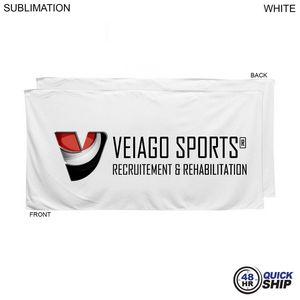 [SU631-14] 48Hr Quick Ship - Plush and Soft White Velour Terry Cotton Blend Shower Towel, Sublimated (24"x48")