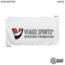 48Hr Quick Ship - Plush and Soft White Velour Terry Cotton Blend Shower Towel, Sublimated (24"x48")