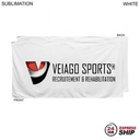 24 Hr Express Ship-Plush and Soft White Velour Terry Cotton Blend Shower Towel, Sublimated (24"x48")