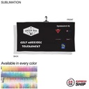 24 Hr Express Ship-Oversized Golf Towel in Soft Velour Terry w/Black Hook, Sublimated (24"x48")