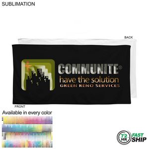 [SU631-4] 72 Hr Fast Ship-Plush and Soft Velour Terry Cotton Blend Colored Pool Towel, Sublimated (24"x48")