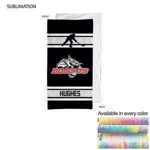 [SU631-7] Team Towel in Plush and Soft Velour Terry Cotton Blend, Sublimated Bench, Shower Towel (24"x48")