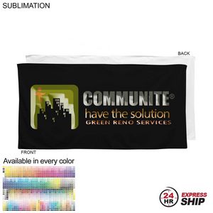 [SU631-8] 24 Hr Express Ship-Colored Plush Velour Terry Cotton Blend Beach Pool Towel, Sublimated (24"x48")