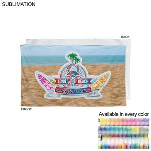 [SU642] Plush and Soft Velour Terry Cotton Blend Beach Towel, Sublimated Graphics Edge to Edge (35"x60")