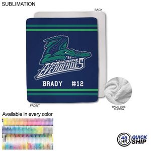 [SU646-11] 48 Hr Quick Ship - Team Blanket in Plush Sherpa Faux Wool Lined Micro Mink, Couch Size (50"x60")