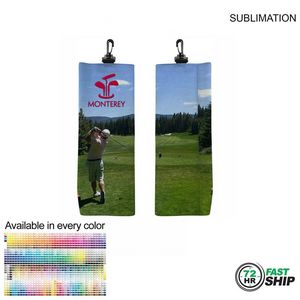 [SU648-16] 72 Hr Fast Ship - Microfiber Suede Shammy Golf Towel, Trifold, Sublimated (6"x15")