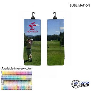 [SU648-17] 48Hr Quick Ship - Microfiber Suede Shammy Golf Towel, Trifold, Sublimated (6"x15")