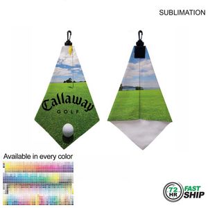 [SU648-19] 72 Hr Fast Ship - Microfiber Suede Shammy Golf Towel, Triangle Shape, Sublimated (11"x17")