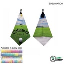 72 Hr Fast Ship - Microfiber Suede Shammy Golf Towel, Triangle Shape, Sublimated (11"x17")