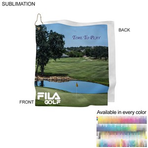 Microfiber Suede Shammy Golf Towel, Nofold Grommet & Hook, Sublimated (15"x15")