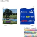 Microfiber Suede Shammy Golf Towel, Nofold Grommet & Hook, Sublimated 2 Side (15"x15")