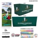 24Hr Express Ship - Outdoor Event Package 2, Deluxe Pull Up Banner + Premium 6' Box Fit Tablecloth