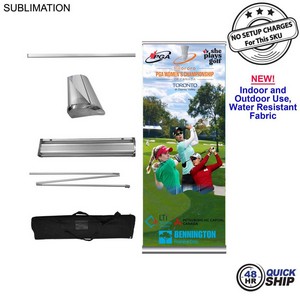 [SU652-7] 48Hr Quick Ship - Sublimated Heavy Fabric Deluxe Wide Base Retractable Pull Up Banner, Stand and Bag