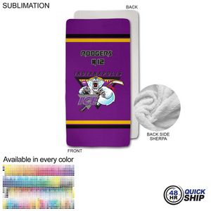 [SU667-10] 48 Hr Quick Ship - Team Blanket in Plush Sherpa Faux Wool Lined Micro Mink, Stadium Size (30"x60")