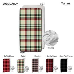 Stock Plaid Design Plush Sherpa Lined Micro Mink Throw, Sublimated (30"x60")