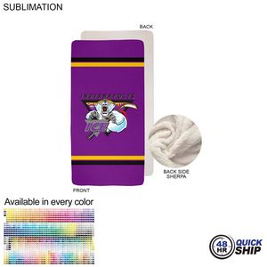 [SU667-2] 48 Hr Quick Ship - Sherpa Faux Wool Lined Micro Mink Throw, Sublimated Edge to Edge 1 Side (30"x60")