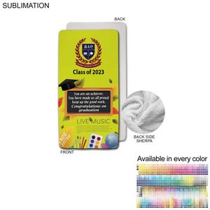 [SU667-6] Graduation Blanket in Plush Sherpa Faux Wool Lined Micro Mink, Stadium Size, Sublimated (30"x60")