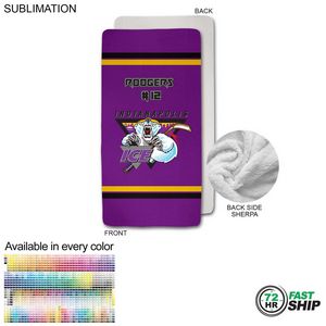 [SU667-9] 72 Hr Fast Ship - Team Blanket in Plush Sherpa Faux Wool Lined Micro Mink, Stadium Size (30"x60")