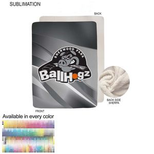Sherpa Faux Wool Lined Micro Mink Throw, Sublimated Edge to Edge 1 side (60"x80")