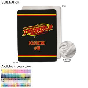 [SU680-2] Team Blanket in Plush Sherpa Faux Wool Lined Micro Mink, Queen Bed Size, Sublimated (60"x80")