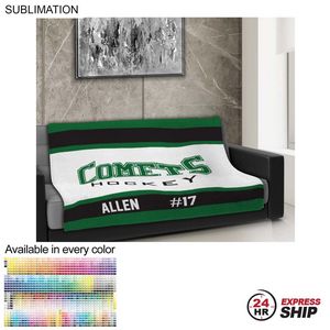 [SU684-11] 48 Hr Quick Ship - Team Blanket in Plush and cozy Mink Flannel Fleece, Couch Size (50"x60")