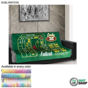 [SU684-6] 72Hr Fast Ship -Plush and Cozy Mink Flannel Fleece Blanket, Sublimated Edge to Edge 1 side (50"x60")