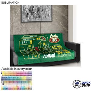 [SU684-7] 48Hr Quick Ship-Plush and Cozy Mink Flannel Fleece Blanket, Sublimated Edge to Edge 1 Side (50"x60")
