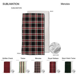 [SU685-12] Stock Plaid Design Plush and Cozy Mink flannel Fleece Blanket, Sublimated (30"x60")