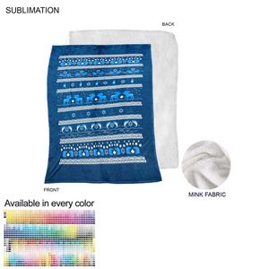 [SU686] Plush and Cozy Mink Flannel Fleece Blanket, Sublimated Edge to Edge 1 Side (60"x80")