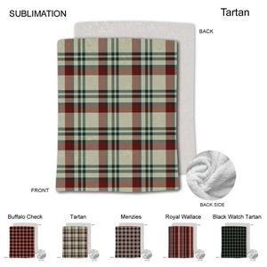 [SU686-12] Stock Plaid Design Plush and Cozy Mink flannel Fleece Blanket, Sublimated (60"x80")