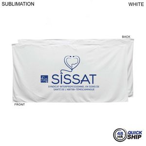 48 Hr Quick Ship - Heavier Weight, Plush Velour Terry Cotton Blend White Beach Towel, (30"x60")