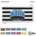 72 Hr Fast Ship -Cabana Stripe Sublimated, Heavier Weight, Plush Velour Terry Beach Towel, (30"x60")