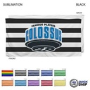 48Hr Quick Ship-Cabana Stripe Sublimated, Heavier Weight, Plush Velour Terry Beach Towel, (30"x60")