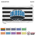 24Hr Express Ship-Cabana Stripe Sublimated, Heavier Weight, Plush Velour Terry Beach Towel (30"x60")
