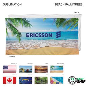 72 Hr Fast Ship - Stock Design Sublimated, Heavier Weight, Plush Velour Terry Beach Towel (30"x60")