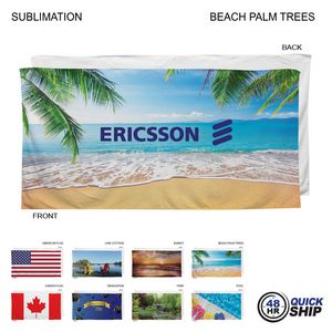 [SU698-22] 48 Hr Quick Ship - Stock Design Sublimated, Heavier Weight, Plush Velour Terry Beach Towel (30"x60")