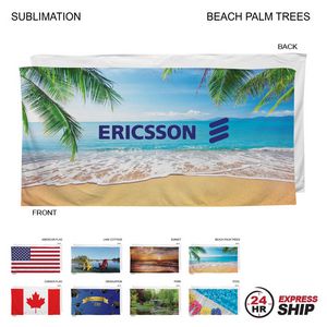 [SU698-23] 24 Hr Express Ship-Stock Design Sublimated, Heavier Weight, Plush Velour Terry Beach Towel (30"x60")