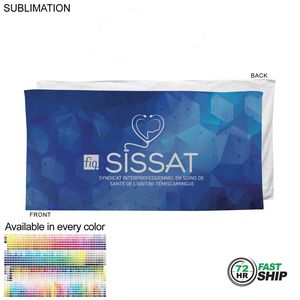[SU698-4] Heavier Weight, Plush Velour Terry Cotton Blend Beach Towel, Sublimated Logo Edge to Edge (30"x60")
