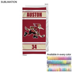 Team Towel in HEAVIER Plush and Soft Velour Terry Cotton Blend, Sublimated Shower Towel (30"x60")