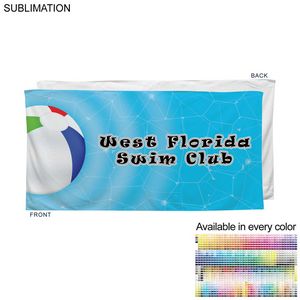 Swim Towel in HEAVIER Plush and Soft Velour Terry Cotton Blend, Sublimated Edge to Edge (30"x60")